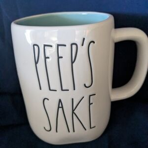 Rae Dunn White Ceramic Mug with Blue Interior